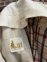 70s VTG Ms. Lee Plaid Wide Leg Flared Pants 24” Waist 34” Hip 29” Inseam