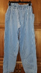 Vintage 80’s Ladies Striped Jeans Medium Elastic High Waist Belt Loops