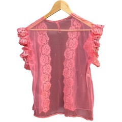 Vintage Alana Gale Intimates Mesh Bed Jacket Coquette Balletcore Pink L