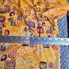 WE BE BOP Vintage Klimt Art Nouveau Swirl Print Rayon Button Front Top Plus 3X