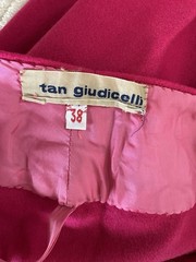 Vintage 1970’s Tan Giudicelli Fuchsia Wool Flannel Capelet and Trousers