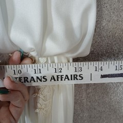JCPenney Fashions Vintage Wedding Dress Train Long Sleeve Blouson Union Tag Sz10