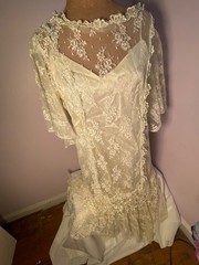 Beautiful Vintage Patra Lace Dress – 1920s Flapper Style Midi