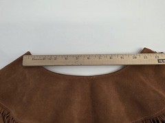 HB Vintage Suede Leather Poncho Fringe Beads Indian Native American One Size