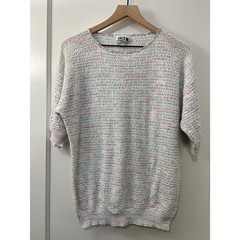 Vintage 80s 90s Act III Women’s Multicolor Short Sleeve Sweater Size L
