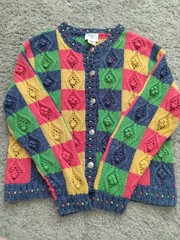 Rare Vintage Susan Bristol Colorblock Sweater Size XL VGC