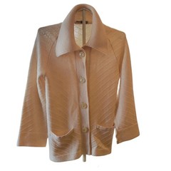Vintage Norma Della Legge Wool Cardigan Sweater Cream Button Front Size Medium