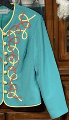 Vintage 1980s Howard Wolf Retro Green Teal Toggle Festive Jacket Size 12