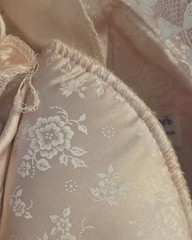 VTG 80s Joni Blair Romantic Lace Collar Pink Satin Dress Sz 7 Cottage Prairie
