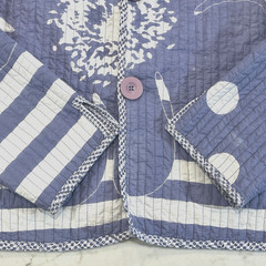 Keren Hart VTG Quilted Floral Reversible Purple Jacket Boho Cottagecore XL