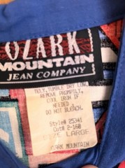 Vintage Ozark Mountain Shirt Women’s Large Southwestern Aztec Button Up 90s