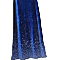 Vtg Storybook Crushed Velvet Crystal Sparkle Maxi Dress Size 12 Blue Whimsigoth