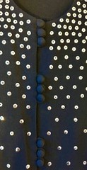 VINTAGE 1930’s Timeless Black Wool Crepe and Silver studded Jacket size 6