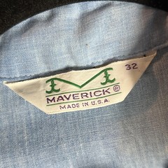 Vintage Maverick Shirt Womens 32 Blue Western Floral Yoke Pearl Snaps Top