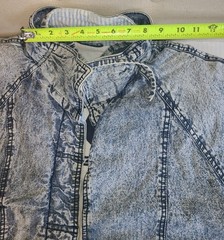 Vntg 80s Acid Wash TrenchCoat Denim Jacket Oversized Lrg By IZZI