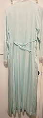 Vintage Spaghetti Strap Night Gown & Belted Robe Set Satin Pale Blue Pastel Trim