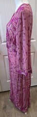 VTG Mode O Day Singapore Beaded Sequin Maxi Dress Flapper Gatsby Pink Measure L