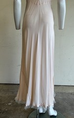 1940s Artemis Ballet Pink Bias Cut Nightgown Slip Dress w/ Tulle & Ribbon Work