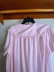 Vintage Pink Lace Trim House coat Soft Button Front Loungewear Leisure Life