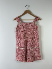 Vintage 1970’s Jumper Women’s Red Floral Sleeveless Hippy Everyday