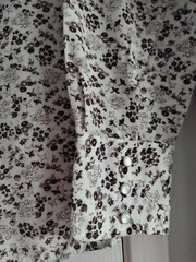 Vintage MILLER WESTERN WEAR Brown Floral Long Sleeve Shirt Womens Pearl Snap