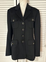 Vintage ESCADA Margaretha Ley 100% Cashmere Black Blazer Size 8 /38 Germany