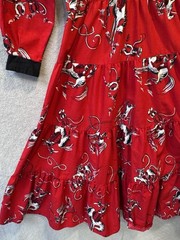 VTG Circle T Marilyn Lenox DRESS Rodeo Equestrian Cowgirl Western Cotton S/M 80s