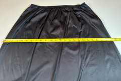 Vtg VELROSE Black HALF SLIP Plus Size 2X Triple Hem Nylon Coquette OfficeSiren