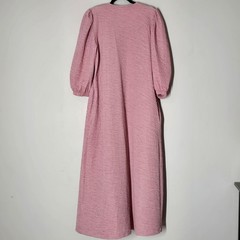 Vintage Keyloun Pink Textured Pintuck Maxi Dress Medium Cottagecore Prairie