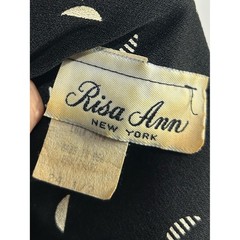 Risa Ann VTG 70’s-80’s Black Dress Size 24 1/2
