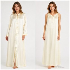 Vtg Gossard Artemis Peignoir Set Yellow Nylon Nightgown & Robe Size Small