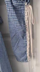 VTG 70s Gunne Sax Gingham Maxi Prairie Dress Juliet Sleeves Cottagecore Size 11