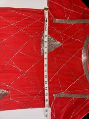 Vintage Red Beaded 70’s Disco Dress – As Is (see pics)
