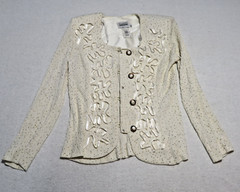 Leslie Fay CLASSICS Vintage jacket ribbon,Gold Flecks, Dots Womens s6 w/Top