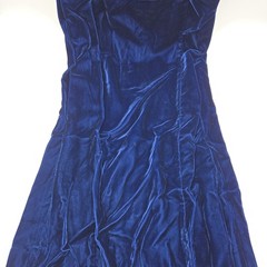 Vintage Dark Deep Blue Velvet Dress by Marlene’s | Unknown Size, Some Loss!!!