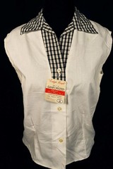 Rare Vintage Deadstock 1950’s Black & White Cotton Blouse Size Medium Exc Cond