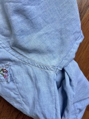 Vintage 70s Levi’s Denim Shirt Womens Large Blue Embroidered Floral Western