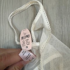 Vintage 2002 Victorias Secret Sheer Mesh V-String Thong White Y2K NWT Small