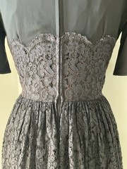 True Vintage 1950’s L’Aiglon Black Party Dress Full Skirt Silk Crepe & Lace S