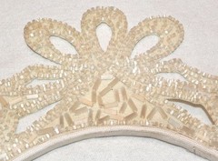Vintage Off White Seed Beaded Headdress Need Wedding Veil 30s 40s Era