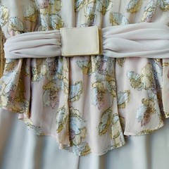 Patra Pink Gold Blush Metallic Floral Dress Womens Size 7/8