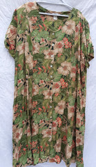 vtg J.BS.ltd dress plus size 32w tropical floral short sleeve multicolor sheath