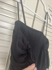 Vintage 80s Roberta Prom Party Dress Black & White Bows Princess Ruffles 9/10