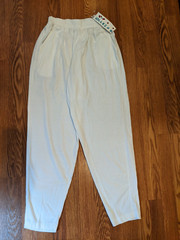 NEW VINTAGE CURRANTS BY JERI WHITE COTTON POLY CARROT PANTS STRETCH WAIST L NWT