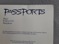 PASSPORTS 2 Pairs Sheer Reinforced Toe Pantyhose Navy Sz. B NIP Old Stock