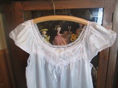 Vintage Pale Blue Nightgown by Katz, Size M {12-14}, New, Below Knee Length