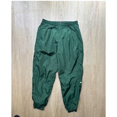 Nike Team Vintage Green Nylon Windbreaker Track Pants Mesh Lined 90s Womens M