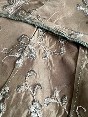 Vintage 1970s Bronze Floral Dress Made with 1950s English Fabric Below Knee