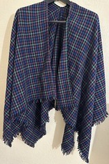 Vintage 1980’s Rainbow Poncho Wool and Cotton Tweed