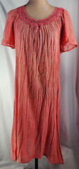 VTG 1960s Hippie Boho Festival Gauze Dress India Cotton Silver Threads LARGE